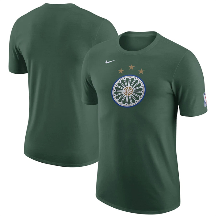 Men's Detroit Pistons Green 2022/23 City Edition Essential Warmup T-Shirt